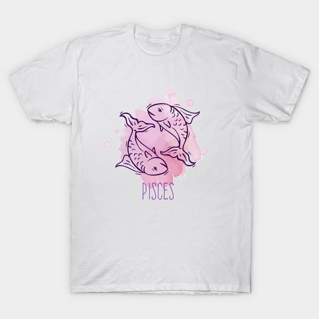 Pisces Zodiac T-Shirt by Dieowl